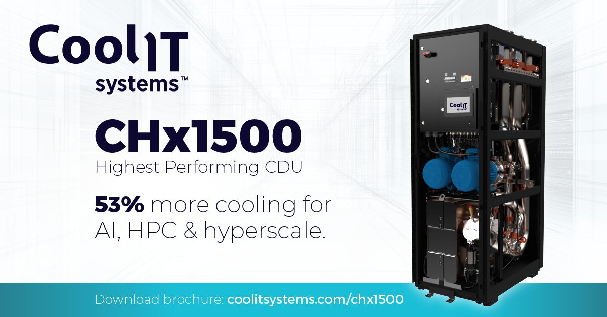 CoolIT Announces the World’s Highest Performance Row-Based Coolant Distribution Unit